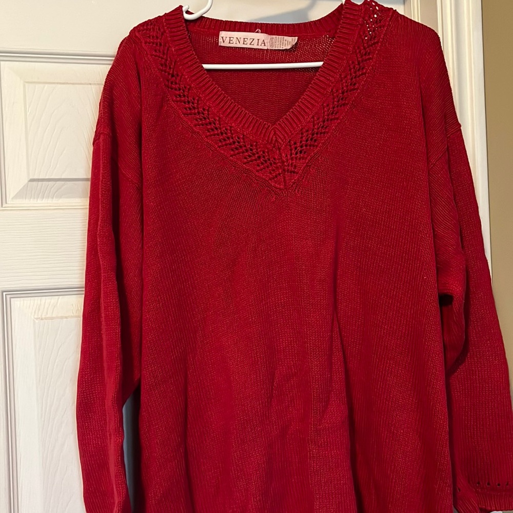 Red knit sweater - Venezia size 22/24